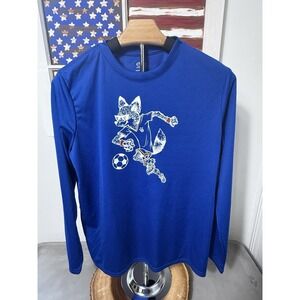 Athletic‎ Works Boys Long Sleeve Graphic T-Shirt Youth XL (14-16) Blue Fox